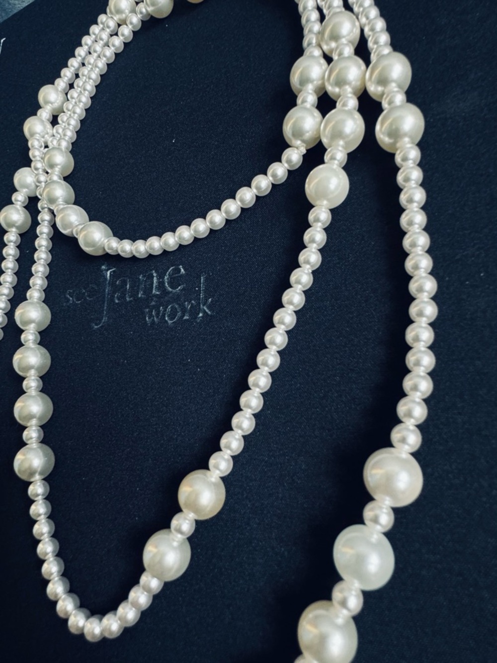 Pearl-Style Layered Necklace in White - Picture 5 of 6